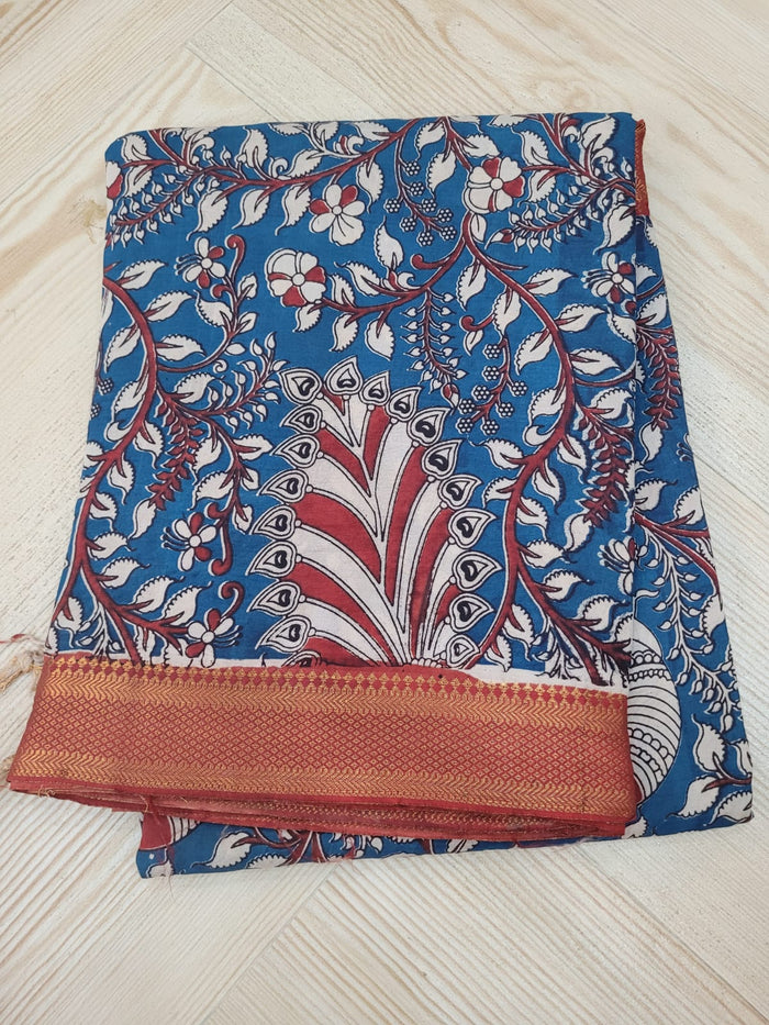 Nellore Silk blue and red